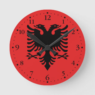 Horloge Ronde Drapeau patriotique albanais