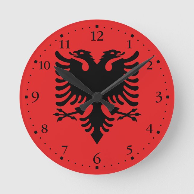 Horloge Ronde Drapeau patriotique albanais (Recto)