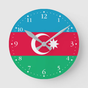 Horloge Ronde Drapeau patriotique azerbaïdjanais