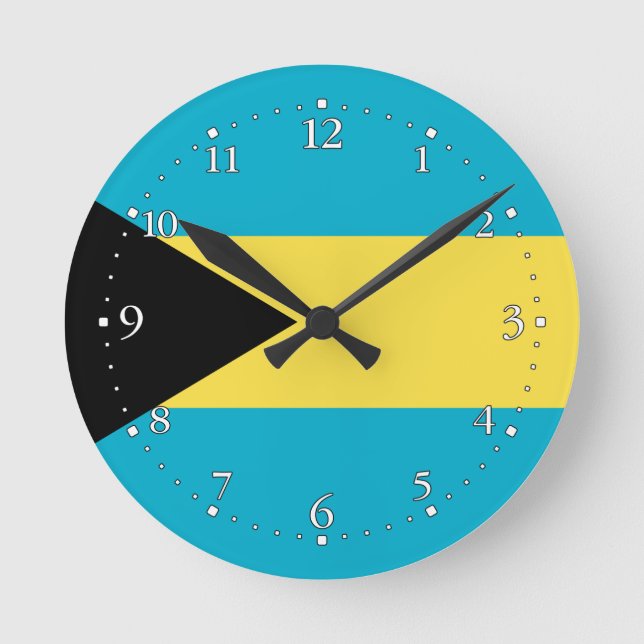Horloge Ronde Drapeau patriotique bahaméen (Recto)