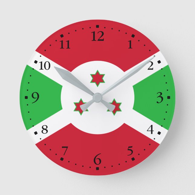 Horloge Ronde Drapeau patriotique burundais (Recto)