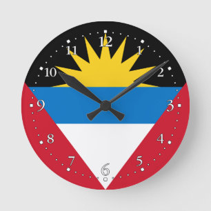 Horloge Ronde Drapeau patriotique d'Antigua-et-Barbuda