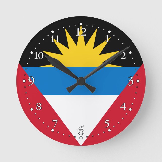 Horloge Ronde Drapeau patriotique d'Antigua-et-Barbuda (Recto)