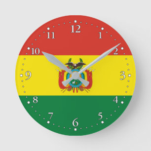 Horloge Ronde Drapeau patriotique de Bolivie
