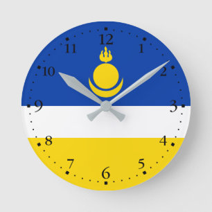 Horloge Ronde Drapeau patriotique de Bouriatie