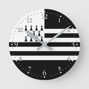 Horloge Ronde Drapeau patriotique de Bretagne