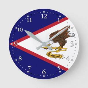 Horloge Ronde Drapeau patriotique des Samoa américaines