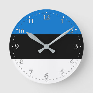 Horloge Ronde Drapeau patriotique d'Estonie