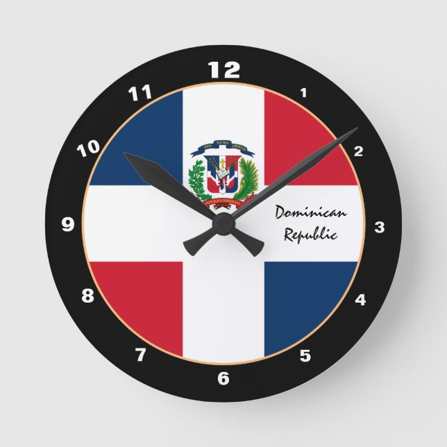 Horloge Ronde Drapeau Patriotique Dominicain, République Dominic (Recto)