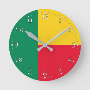 Horloge Ronde Drapeau patriotique du Bénin