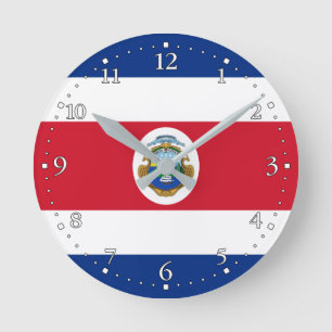 Horloge Ronde Drapeau patriotique du Costa Rica