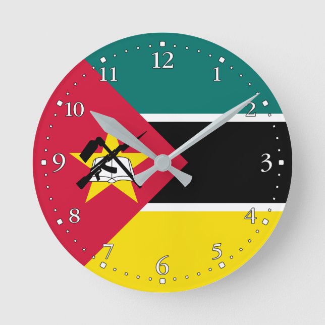 Horloge Ronde Drapeau patriotique du Mozambique (Recto)
