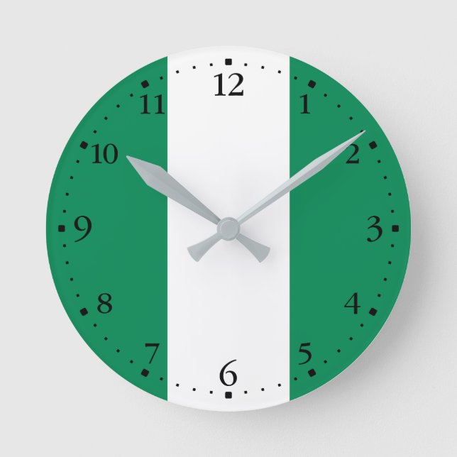 Horloge Ronde Drapeau patriotique nigérian (Recto)
