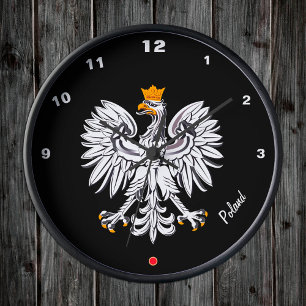 Horloge Ronde Drapeau polonais & Aigle, Pologne mode / sports