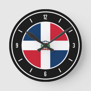 Horloge Ronde Drapeau République Dominicaine élégant