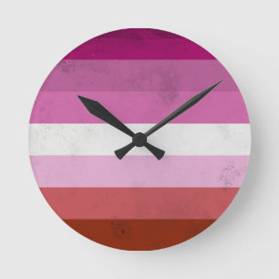 Horloge Ronde Drapeau rose lesbienne