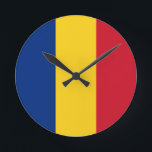 Horloge Ronde Drapeau roumain<br><div class="desc">Drapeau roumain</div>