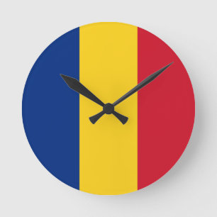 Horloge Ronde Drapeau roumain