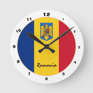 Horloge Ronde Drapeau roumain & Roumanie tendance Accueil / desi
