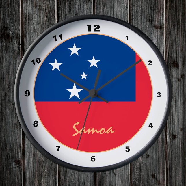 Horloge Ronde Drapeau Samoan moderne, Samoa tendance Maison / de (Créateur téléchargé)