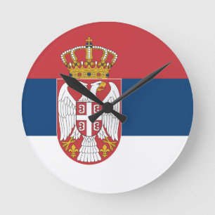 Horloge Ronde Drapeau Serbie