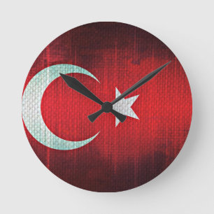 Horloge Ronde Drapeau stylisé de Turquie