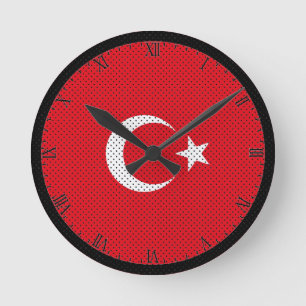 Horloge Ronde Drapeau stylisé de Turquie