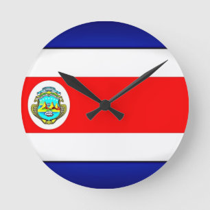 Horloge Ronde Drapeau stylisé du Costa Rica