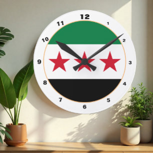 Horloge Ronde Drapeau syrien, indépendance de la Syrie /design H