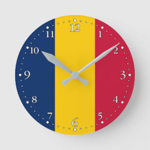 Horloge Ronde Drapeau Tchad