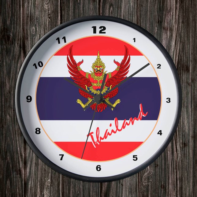 Horloge Ronde Drapeau thaïlandais moderne, Thaïlande patriotique (Créateur téléchargé)