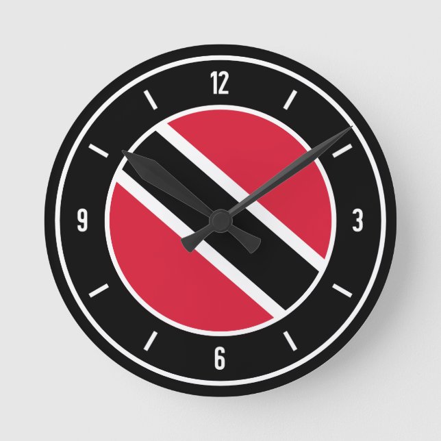 Horloge Ronde Drapeau Trinité-et-Tobago élégant (Recto)