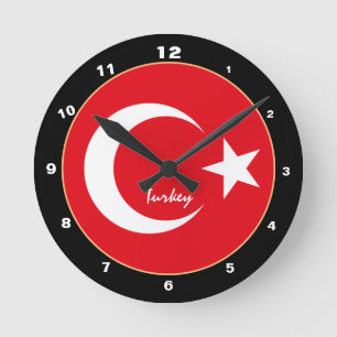 Horloge Ronde Drapeau turc, Turquie patriotique Maison / design