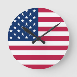 Horloge Ronde drapeau usa