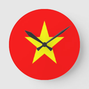 Horloge Ronde drapeau vietnam