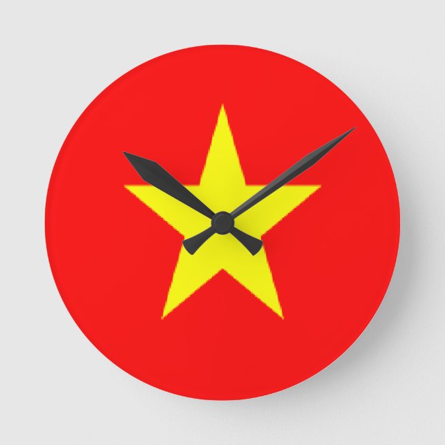 Horloge Ronde drapeau vietnam (Recto)