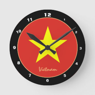 Horloge Ronde Drapeau vietnamien, Vietnam patriotique Maison / d