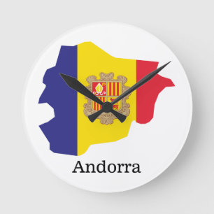 Horloge Ronde Drapeaux et pays Andorre