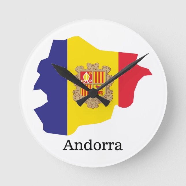 Horloge Ronde Drapeaux et pays Andorre (Recto)