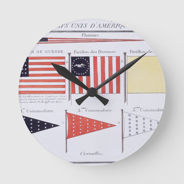 Horloge Ronde Drapeaux et Pennants maritimes américains, d'un Fr (Recto)