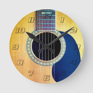Horloge Ronde Dreadnough Guitare acoustique avec nombre
