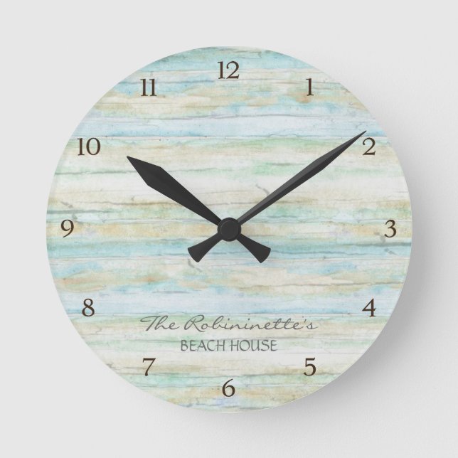 Horloge Ronde Driftwood Ocean Beach House Coastal Seashore (Recto)