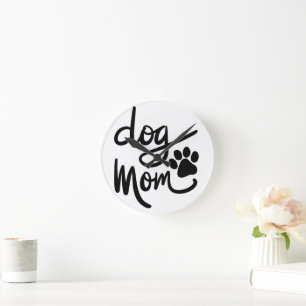 Horloge Ronde Drôle Chien Paw Chien Maman