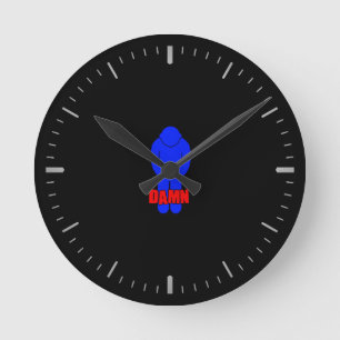 Horloge ronde drôle de la fine ligne bleue