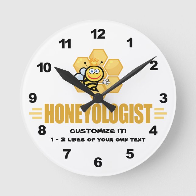 Horloge Ronde Drôle Miel Bee (Recto)