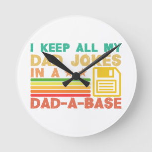 Horloge Ronde Drôle papa blague dans papa-a-base vintage pour pè