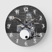 Drôle Punk Rock Drummer Ours Jouer Drums Rocker