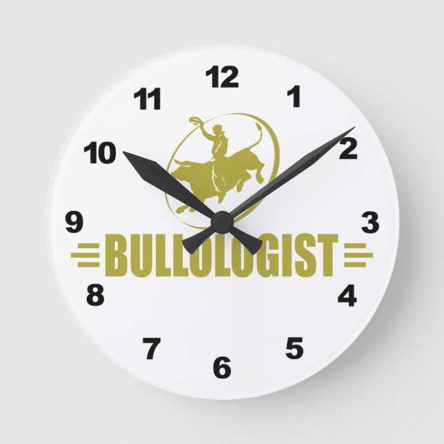 Horloge Ronde Drôle Rodeo Bull Rider (Recto)