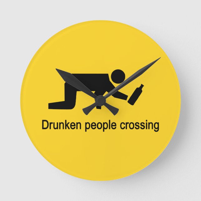Horloge Ronde Drunken people crossing ⚠ Thai Sign ⚠ (Recto)