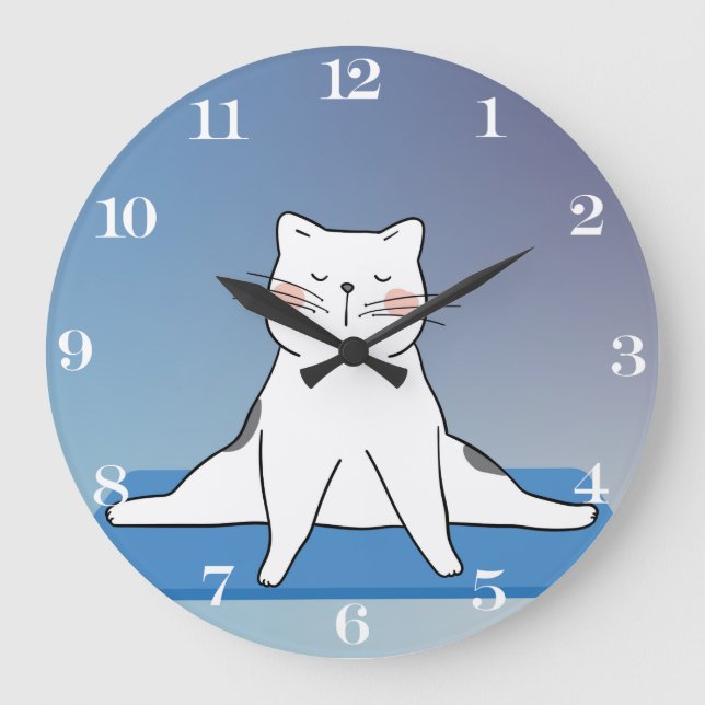 Horloge ronde du chat de yoga (Recto)